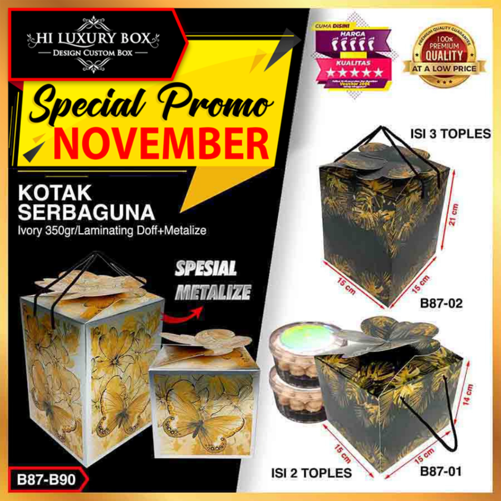 

Kotak Kue Box Packaging Kotak Toples Kue 500 Gr Dus Metalize B90