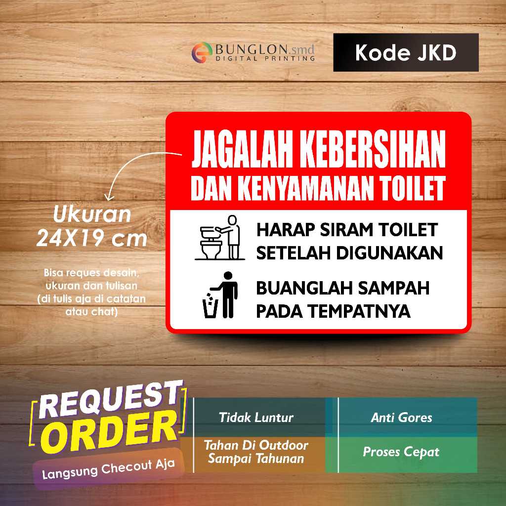 

STIKER JAGALAH KEBERSIHAN DAN KENYAMANAN TOILET KODE JKD MERAH