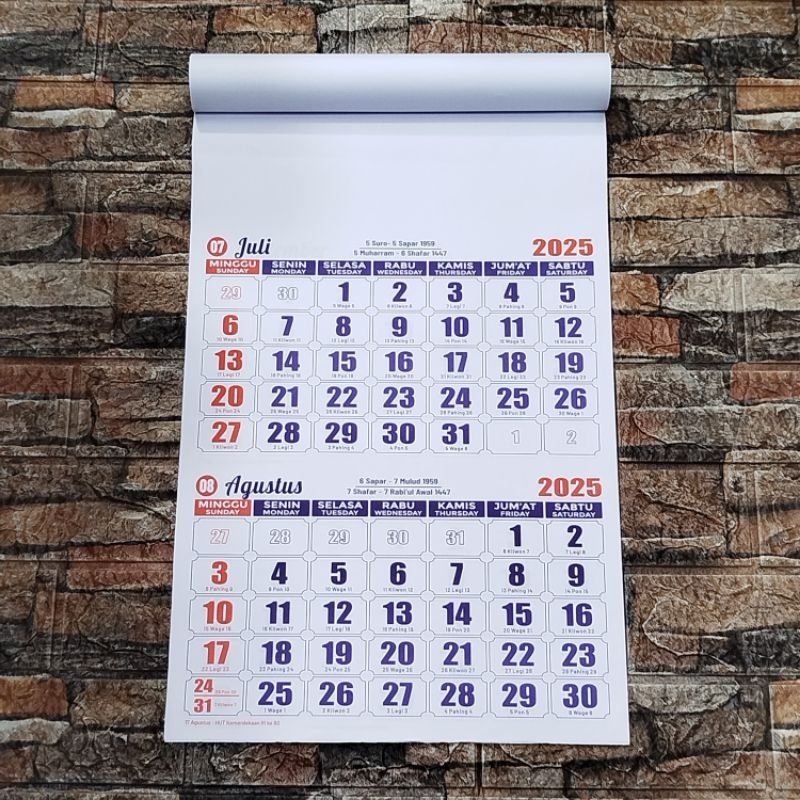 

kalender kerja 2 bulanan umum 2025