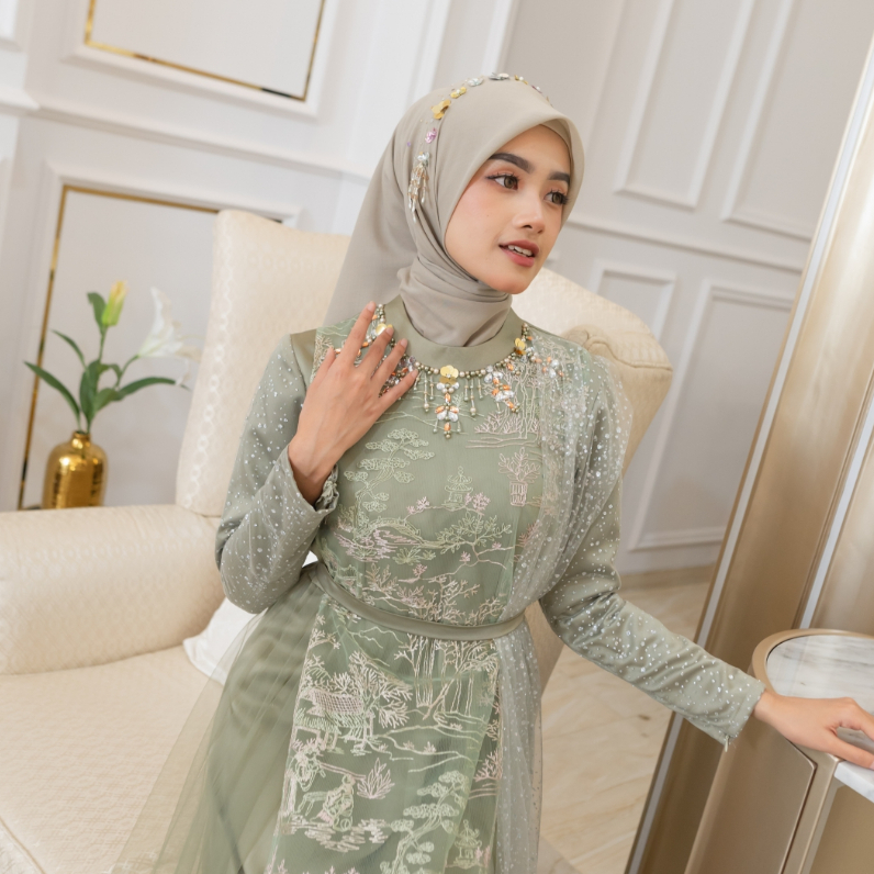 READY STOCK - LYF OFFICIAL - CARISA DRESS - A LINE - GAUN - PANJANG - RESEPSI LAMARAN PREWED LEBARAN