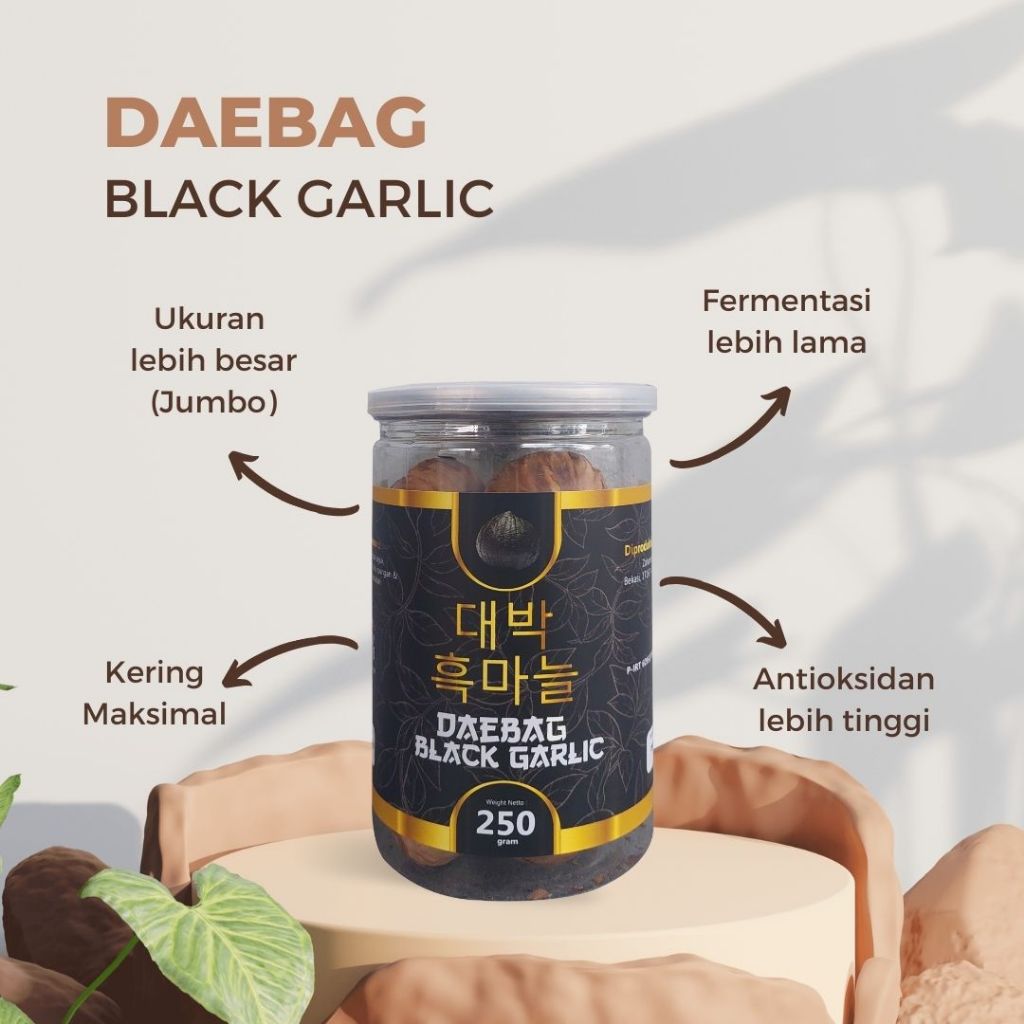 Daebag Black Garlic Jumbo Korean Blackgarlic Bawang Hitam Tunggal