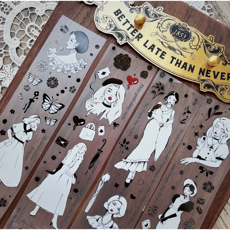 

(Kiricart) YIER 90s Girl Vintage PET Sticker Aesthetic / Journaling / Scrapbooking / DIY / Art and Craft