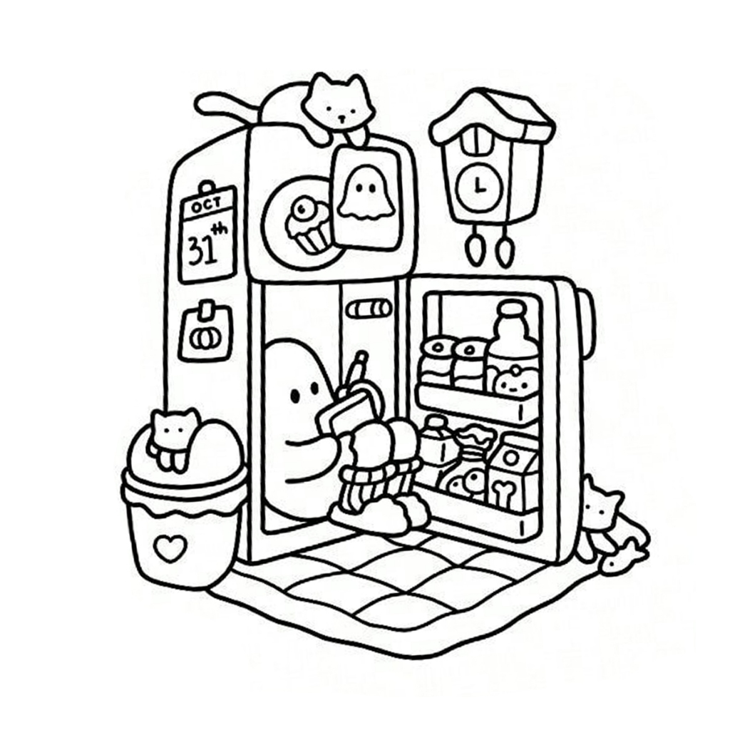 IK6 Coloring book,Buku mewarnai anak ,Little Spooky,40 dokumen asli.Latihan melukis yang