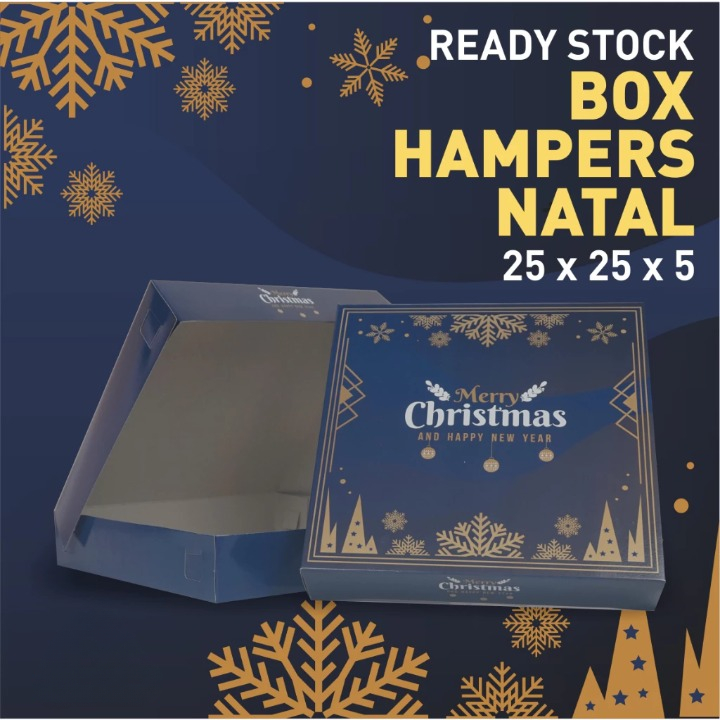 

10 Pcs Box Kue Natal Packaging Hmapers Hadiah Natal 25x25x5 cm