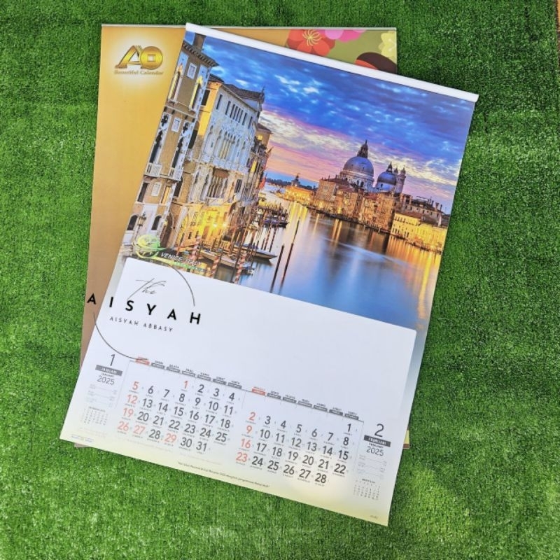 

kalender lux tahun 2025 pariwisata dunia Ao 602 ukuran super besar 72 x 50 cm(terima castume cetak merek)