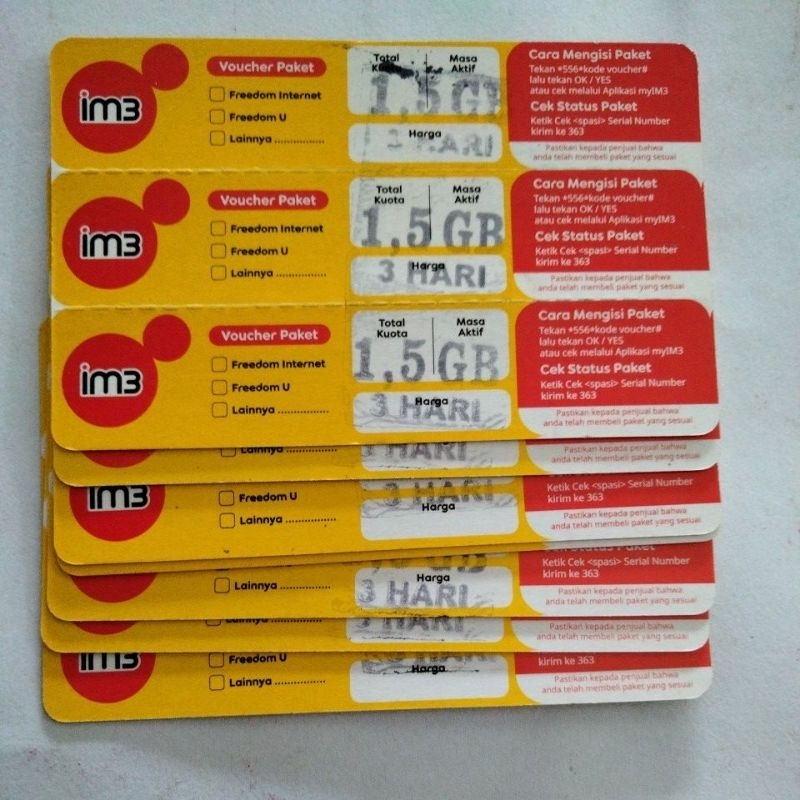 Voucher Indosat 1.5GB 3Hari