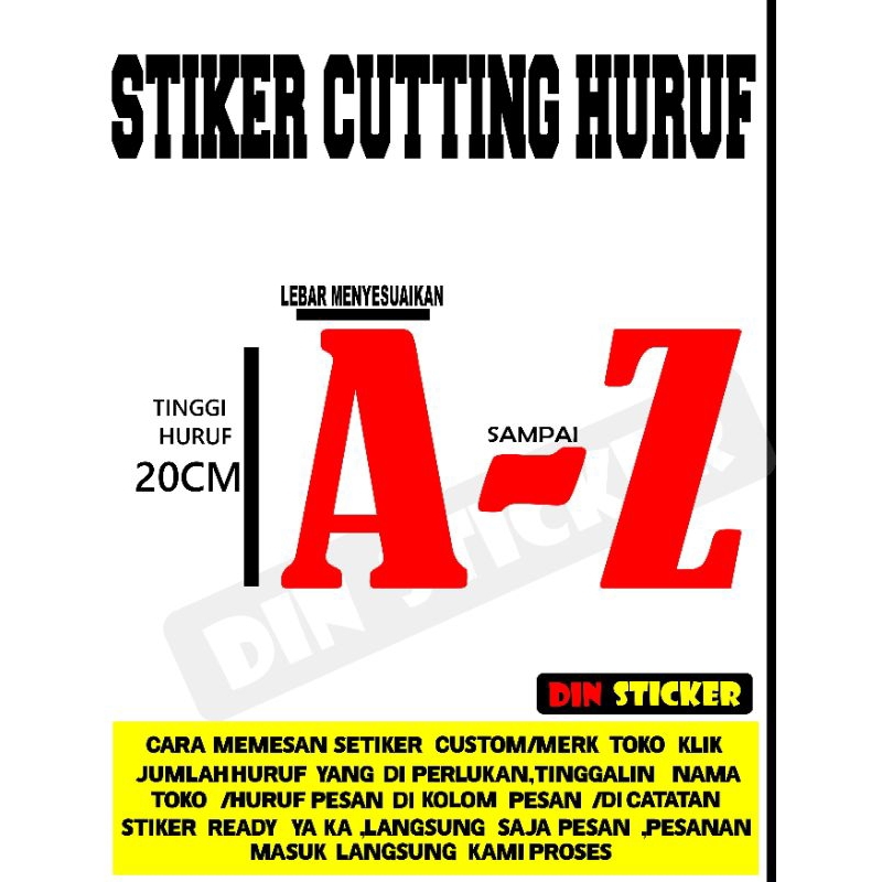 

stiker cutting 20cm abjad/huruf alfabed