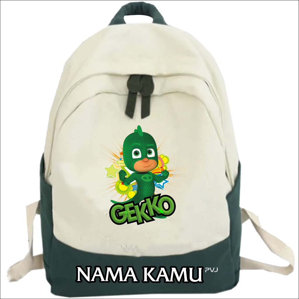 Tas Ransel Sekolah Anak Laki Laki Dan Prempuan Unisex Karakter PJ MAKS GEKKO