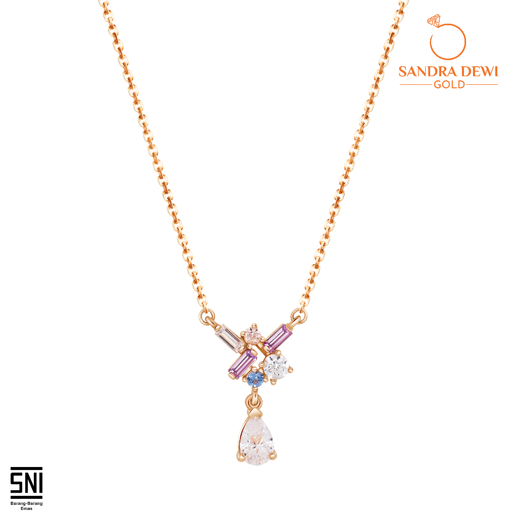 Kalung Sandra Dewi Gold Baguette Rainbow Collections NC230187