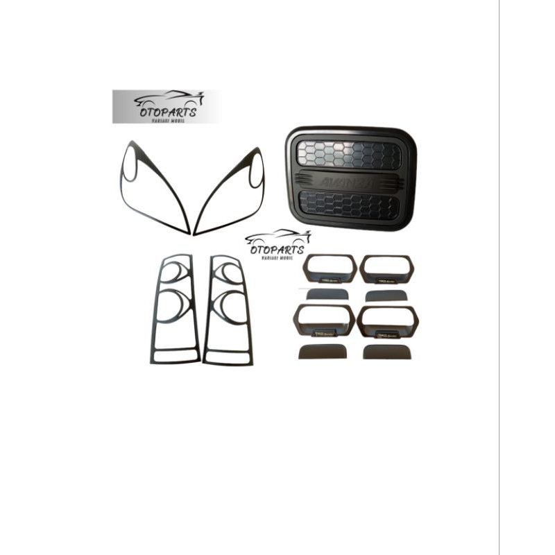 PAKET LIS COVER DEPAN BELAKANG OUTER HANDLE PINTU TRD SPORTIVO TANK COVER TUTUP TANGKI BENSIN MODEL 