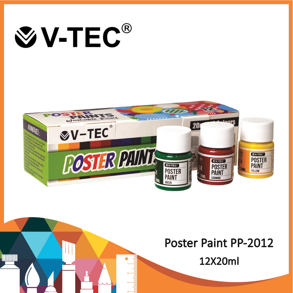 

V-tec Poster Paint 12x20ml / Poster Paint / Cat Poster