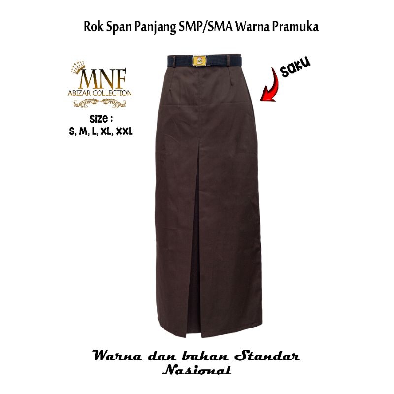 Rok  span panjang Pramuka belah depan SMP SMA