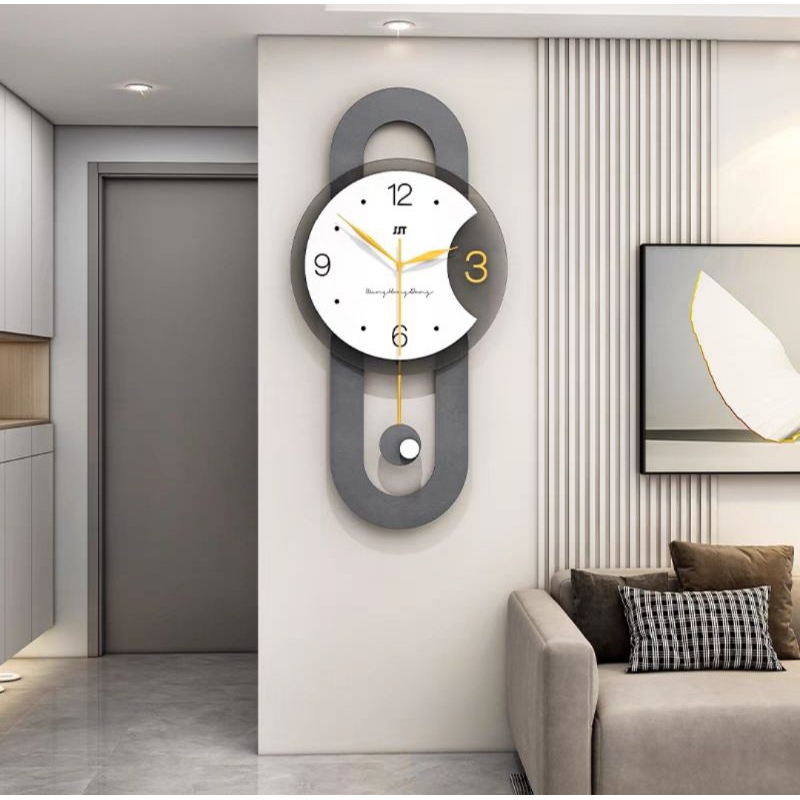 new elegan grey JAM DINDING SIMPLE DESIGN SEDERHANA MODERN/JAM DINDING CREATIV UNIK/JAM HIASAN DINDI