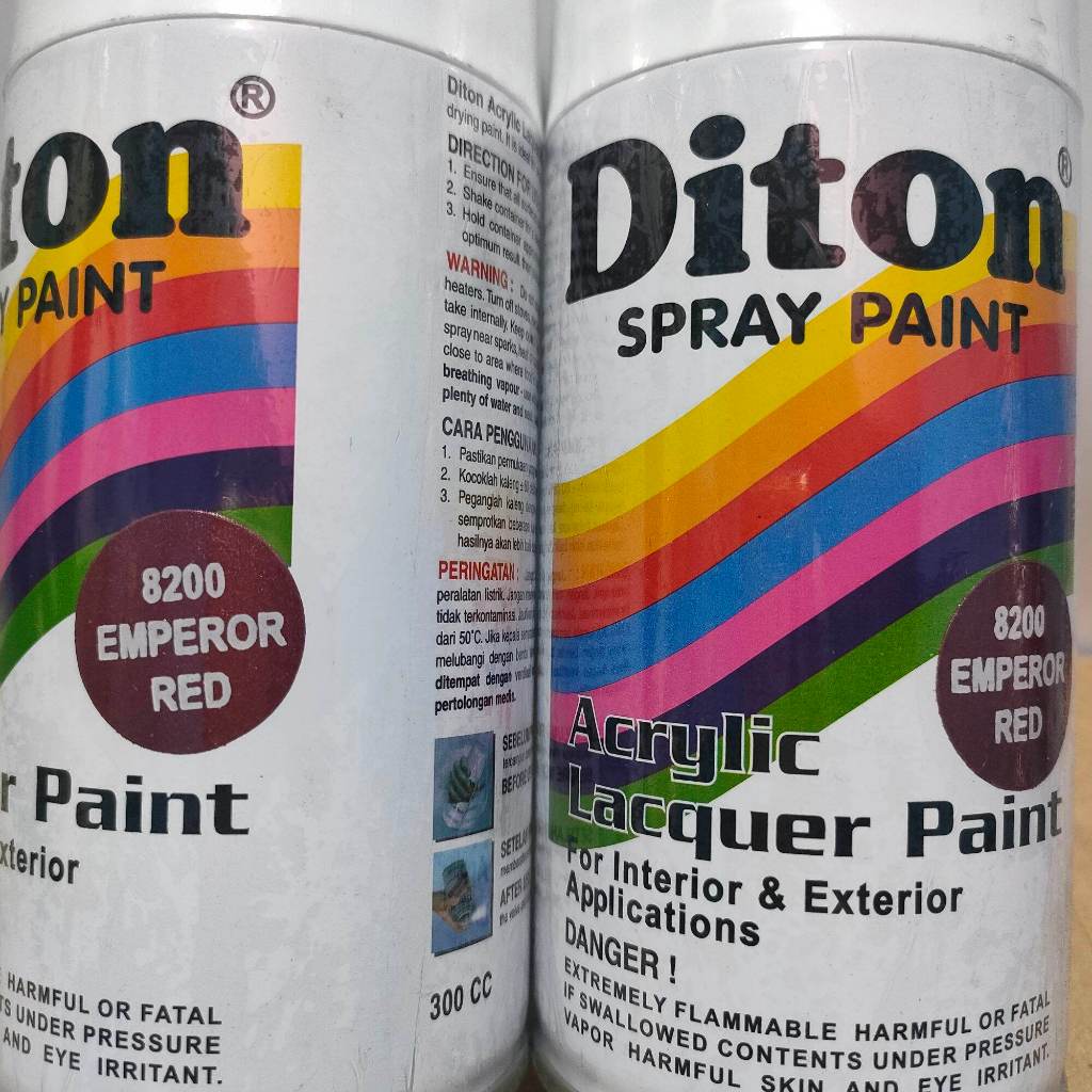 CAT DITON 8200 EMPEROR RED 300CC Pilox Diton Emperor Red 8200 300ml Warna Merah Ungu Metalik Sepeda 