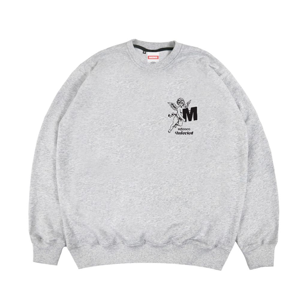 Maddog Infected - Crewneck - Cupid CN Misty | Sweater Pria Wanita Unisex Abu Distro ORIGINAL