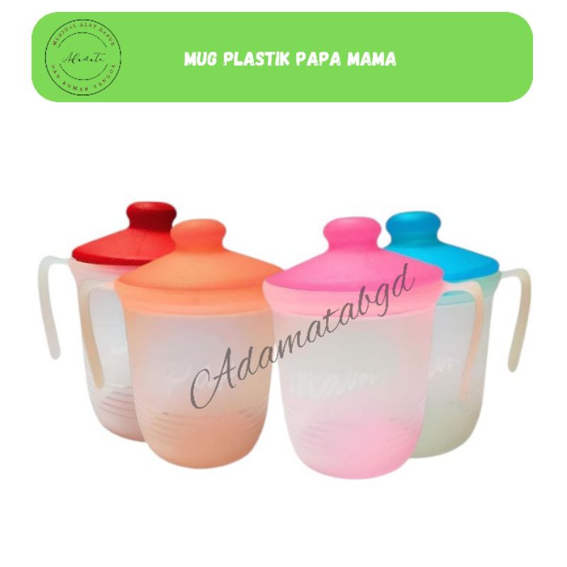 Mug Plastik + Tutup Papa Mama Shalom