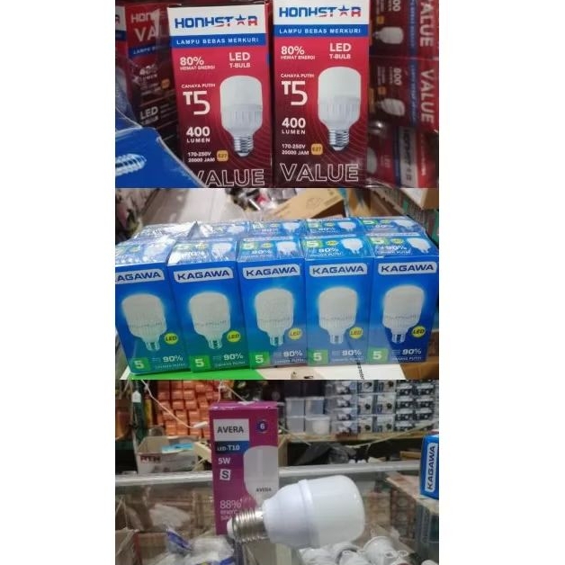 LAMPU LED 5 WATT / LAMPU LED HONHSTAR / LAMPU LED KAGAWA / LAMPU LED AVERA