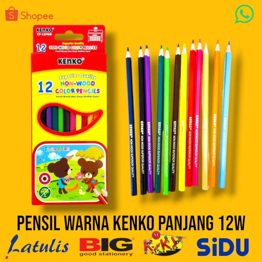 

PENSIL 12 WARNA PANJANG KENKO CP-12FNW ( Isi 3 set )