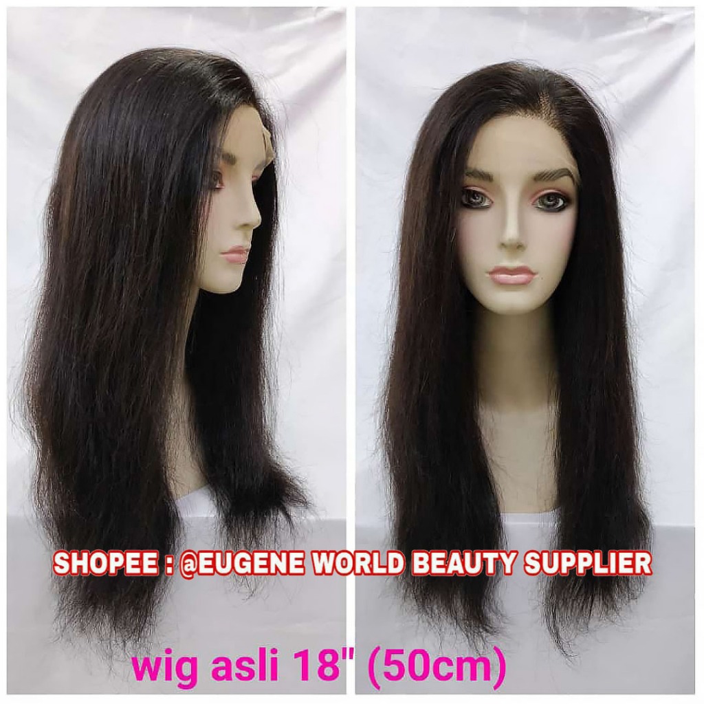 READY STOCK - FRONT LACE WIG HALF LACE WIG RAMBUT ASLI MANUSIA WIG HUMAN WIG WANITA CEWEK CEWE PANJA