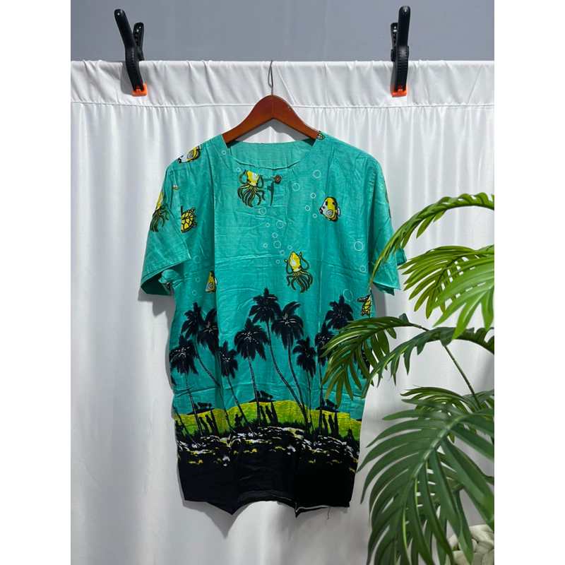baju pantai motif kelapa - kaos pantai - kaos bali - baju bali - baju distro - kaos distro