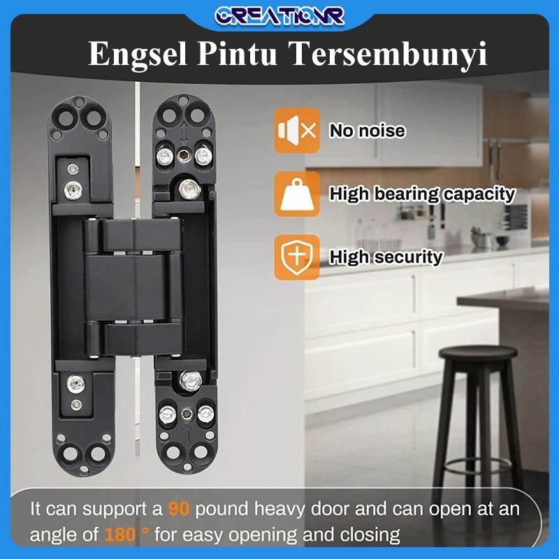 2 Pcs Engsel Pintu/180° Engsel Tanam/engsel Pintu Tanam/engsel Tanam Pintu/engsel Invisible Hinge