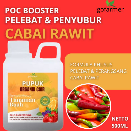 PUPUK PELEBAT CABE Pupuk Anti Keriting Cabe Obat Semprot Organik Cabe 500ml , Pupuk Anti Hama Cabe, 