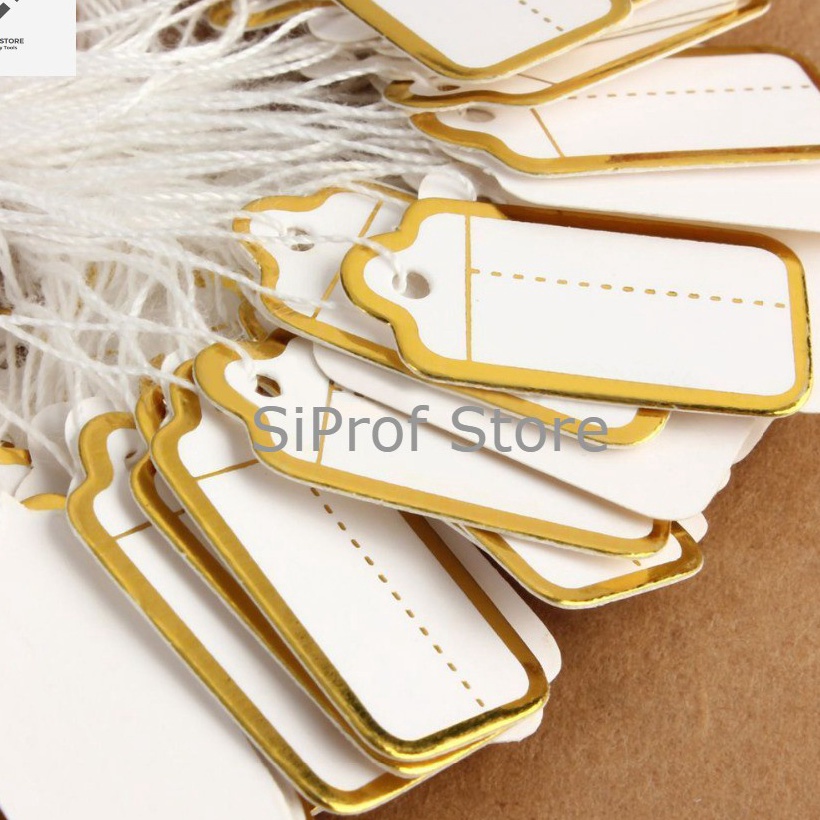 

Wah Bandrol Tag Label Perhiasan Putih List GoldSier isi 1 pcs