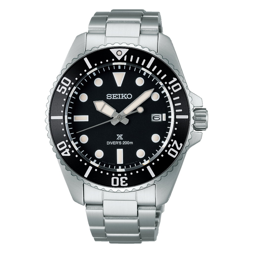 Seiko Prospex SNE597P1 Solar Diver Black Dial Stainless Steel - Jam Tangan Seiko Original