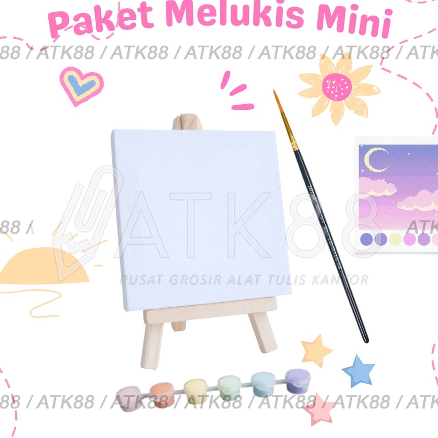 

FG2 Melukis M Easel Acrylic Pastel Canvas Painting Kit Komplit Aesthetic