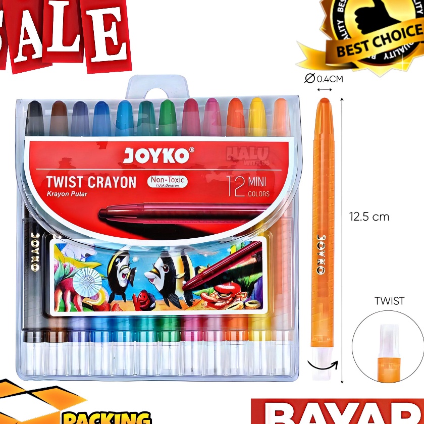 

Eksklusif BISA COD 1 Set 12 Warna Krayon Putar M Twist Crayon Joyko TWCR Alat Mewarnai