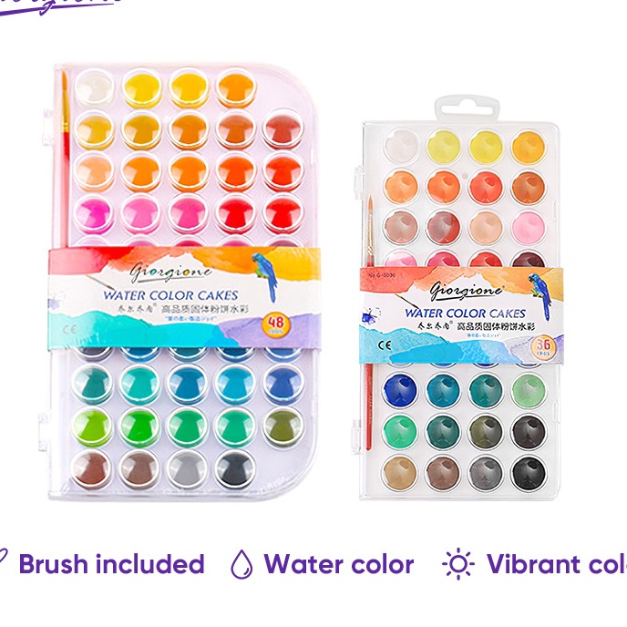 

Langka Giorgione Solid Watercolor Paint Cat Air 121624283648 Warna