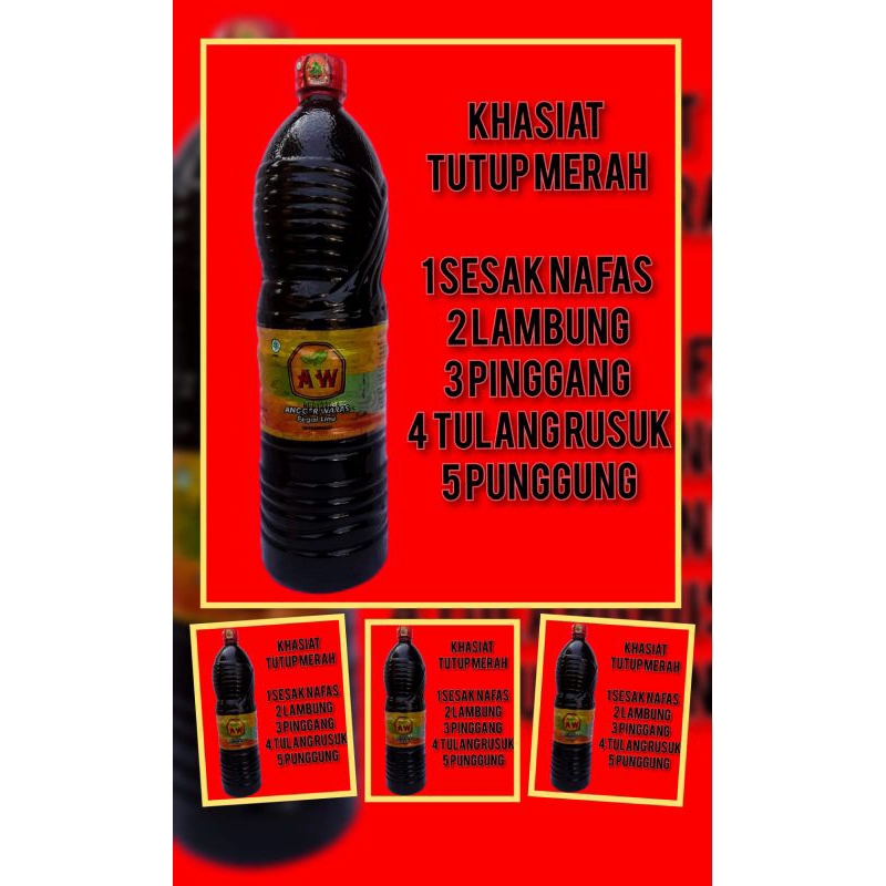 

ANGGER WARAS JAMU HERBAL TUTUP MERAH 1.5L/1500ML EXP 22-08-2025