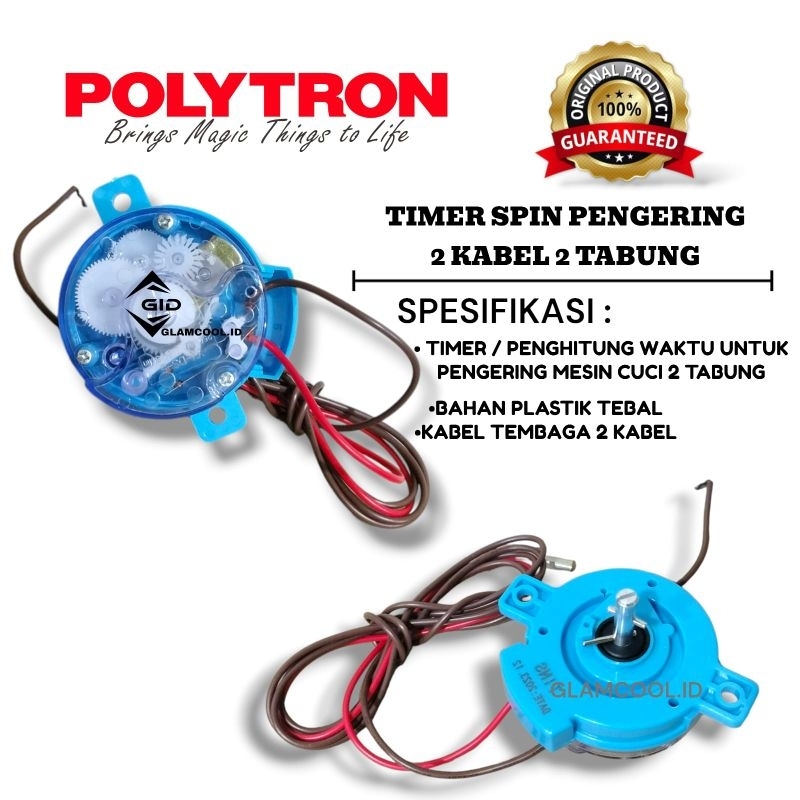 TIMER SPIN / TIMER PENGERING MESIN CUCI POLYTRON 2 TABUNG 2 KABEL