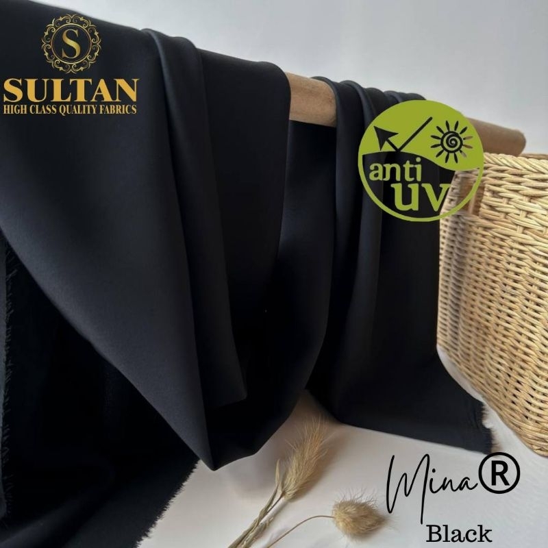 Kain Abaya Sultan MINA Anti-UV Black polos