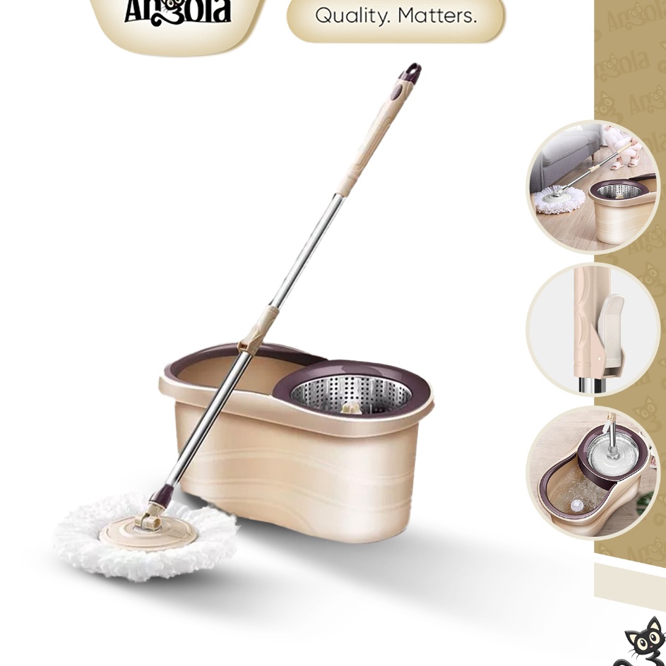 DISKON LUAR BIASA ANGOLA Spin Mop D15 Pengepel Lantai Praktis Alat Pembersih Alat Pel Lantai