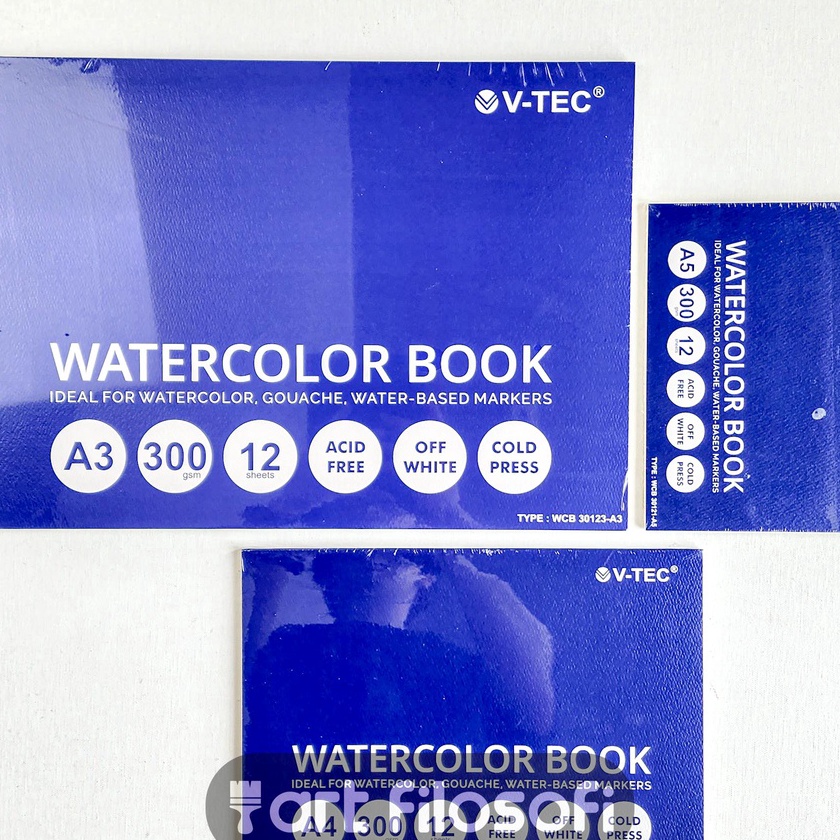 

KP8 VTEC Watercolor Book Pad 3GSM Buku Cat Air