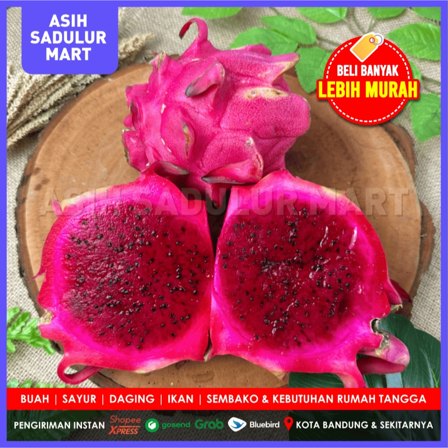 

Buah Naga Merah 1kg / 500g Buah Segar Bandung | Asih Sadulur Mart