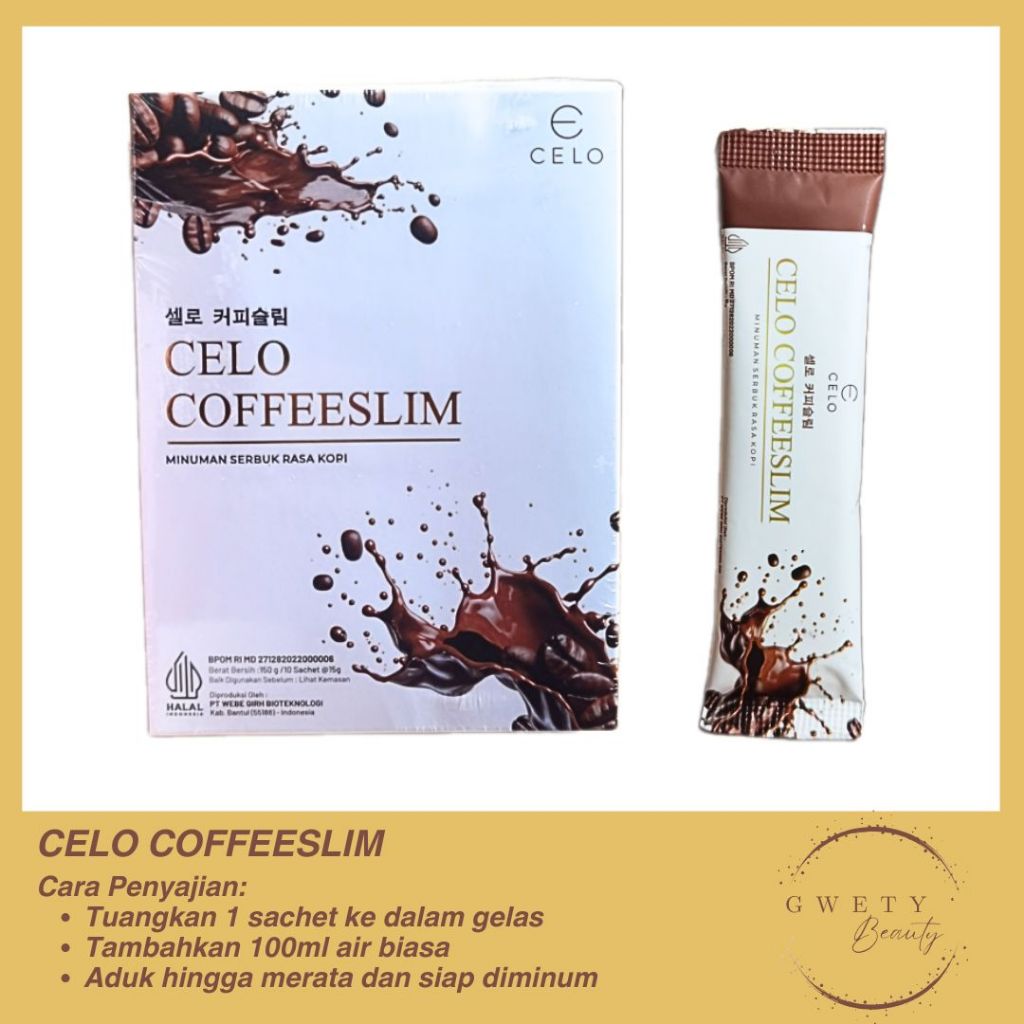 CELO COFFEE SLIMMING ( 10 SACHET ) MINUMAN PELANGSING RASA KOPI || GWETY BEAUTY
