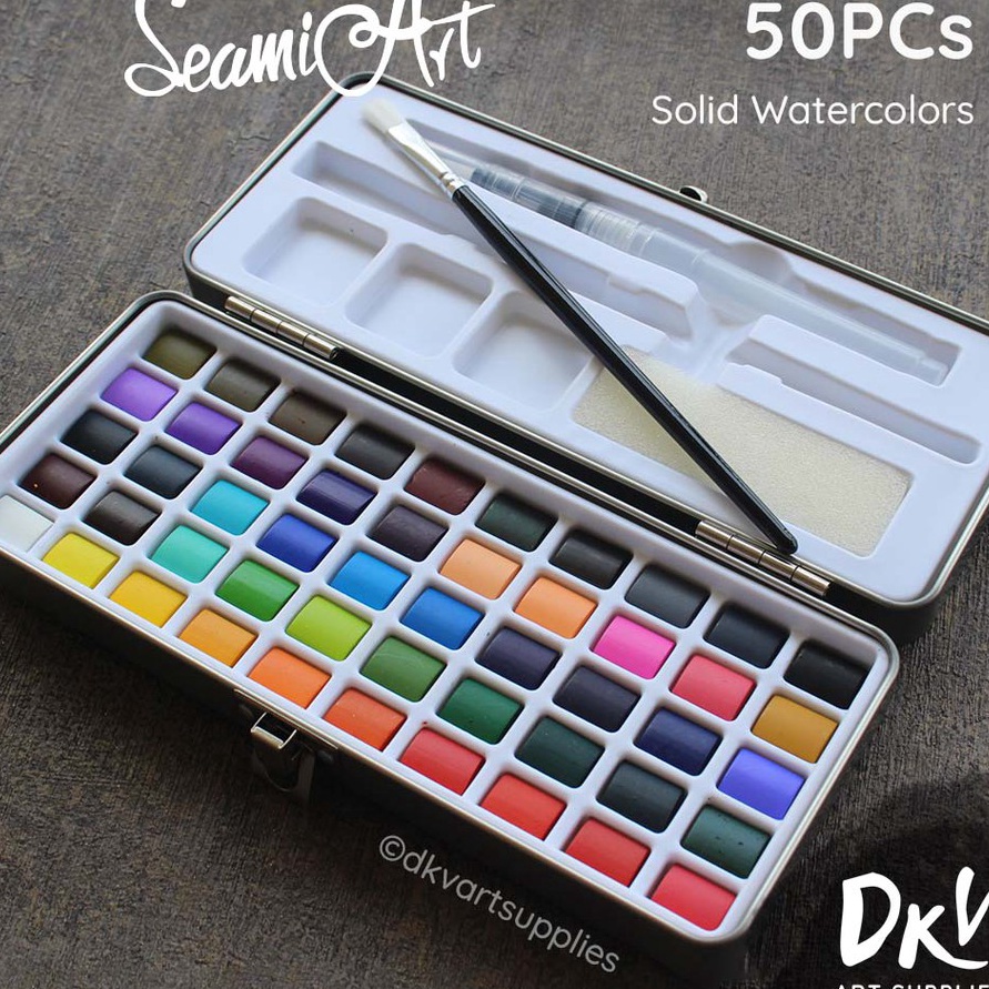 

Price Seamiart 5 72 9 Warna Colors Solid Watercolor Cat Air Tin Box Set