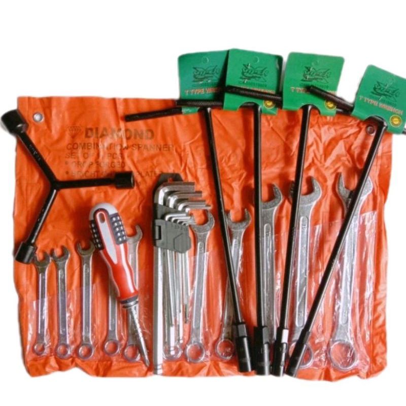 Paket kunci Ring pas set 8mm-24mm+kunci L panjang full set + 4 pcs kunci T 8,10,12,14+kunci Y 12,14,