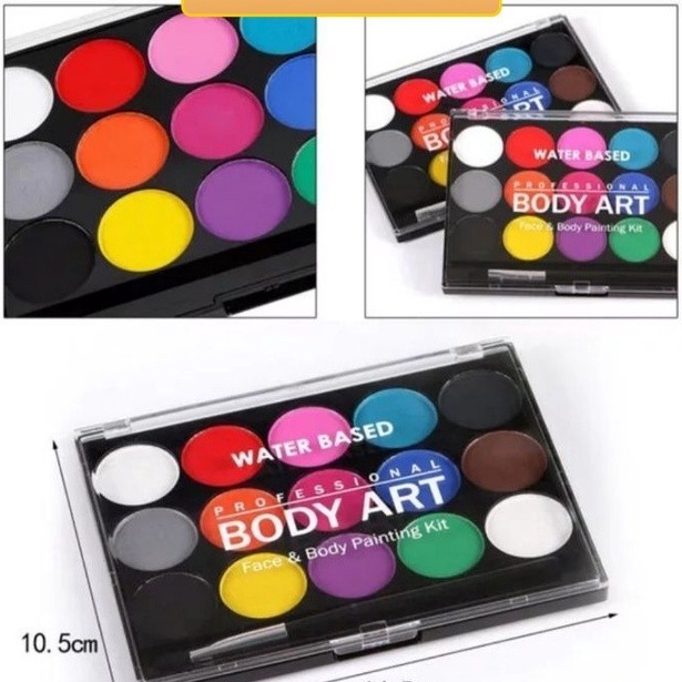 

Terbatas Body Art 15 Colour Set 2 Brush Face Painting Body Paint Art Supplies Stationery