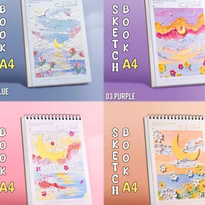berkualitas Sketchbook Buku gambar Tebal Sketchbook A4 9 Halaman Buku Gambar A4 Buku Sketsa Jilid Sp