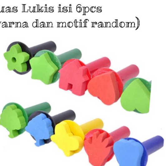 

KP8 Eva Sponge Painting Brush Stamper ISI 6 Kuas Lukis