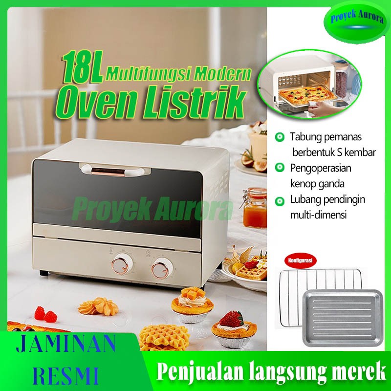 Oven Listrik Mini Electric Oven Pintar Penggunaan Multifungsi low Watt 18L Oven Listrik Kecil Rumah 