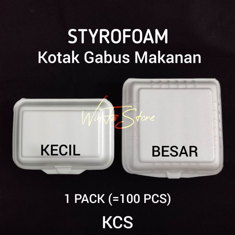 Kotak Gabus Styrofoam Sterofoam Makanan Merk KCS Box Gabus Ayam Geprek Ayam Penyet Mie Kotak Gabus N