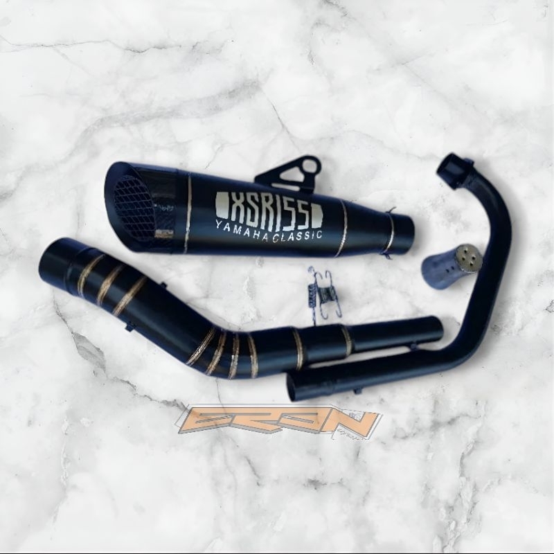 KNALPOT RACING XSR155 XSR 155 R15 CBR GSX SONIC VIXION DLL FULLSYSTEEM BLACK DOFF MODEL SC S1