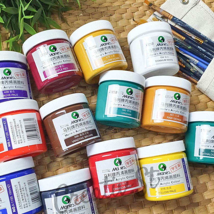 

Terjangkau MARIES Acrylic Paint 1 Ml Acrylic Colour Satuan Cat Lukis Akrilik