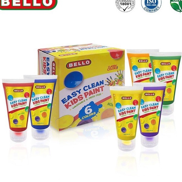 

Extra Bello Easy Clean Kids Paint 6 Colors Washable Mess Cat Lukis Anak