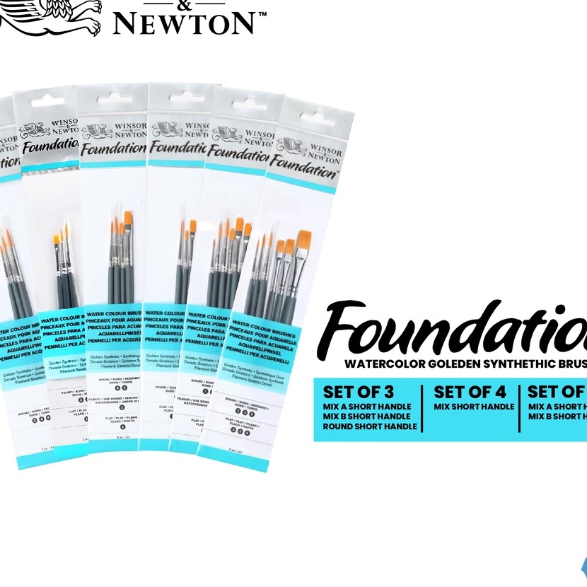 

Bonuskan Winsor ton Foundation Watercolor Brush Set Golden Synthetic Short Handle