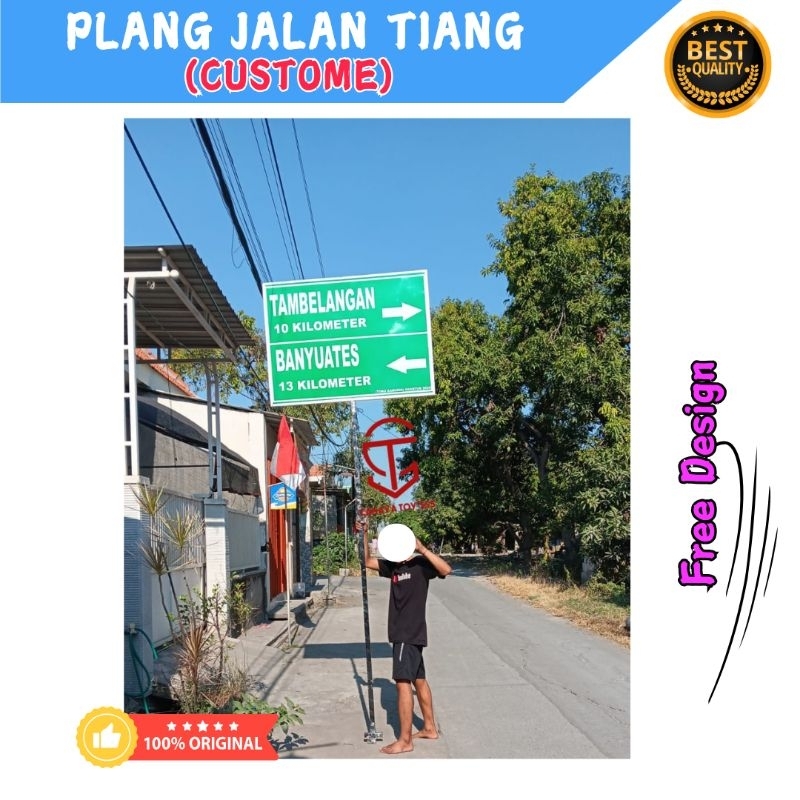 PLANG / PAPAN NAMA JALAN / PT / CV / UD + TIANG CUSTOM